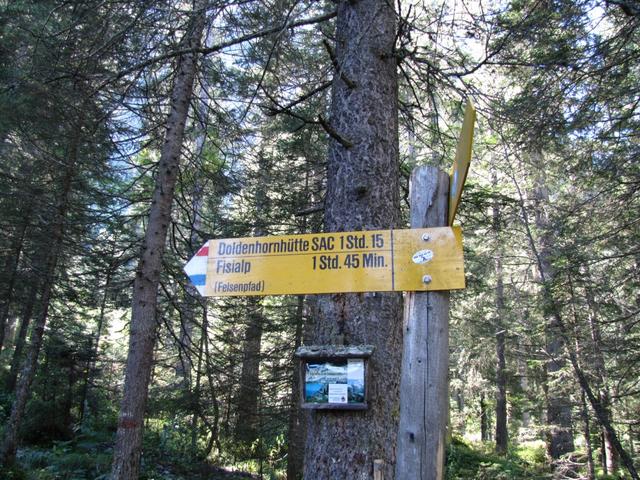 Wegweiser bei Punkt 1522 m.ü.M.