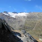 Blick zum Monte Moro, Seewjinenhorn und Seewjinengletscher mit Schwarzberghorn