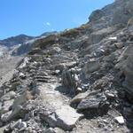 ca. 400 Höhenmeter müssen nun bewältigt werden bevor wir auf dem Monte Moro Pass stehen