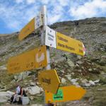 der Wegweiser auf der Distelalp 2224 m.ü.M.