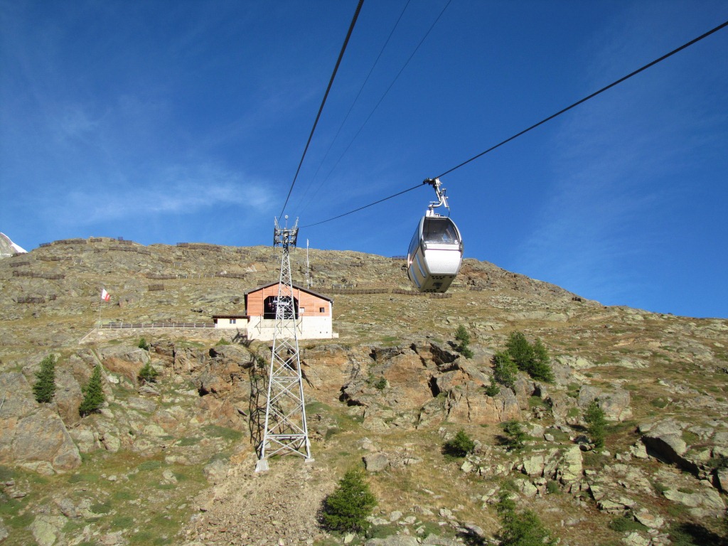 wir erreichen die Bergstation der Hannigalp Seilbahn