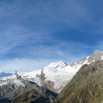 sehr schönes Breitbildfoto von der Hannigalp aus gesehen. Allinhorn, Alphubel, Täschhorn und Dom