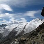 traumhafter Blick Richtung Allalinhorn, Feegletscher und Alphubel