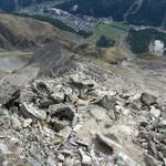 Blick hinunter auf dem Distelhorngrat, denn wir hinter uns gelassen