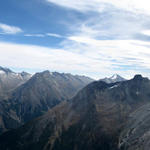 sehr schönes Breitbildfoto mit Fletschhorn, Lagginhorn, Weissmies, Allalinhorn, Feegletscher und Alphubel