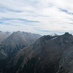 sehr schönes Breitbildfoto mit Fletschhorn, Lagginhorn, Weissmies, Allalinhorn, Feegletscher und Alphubel