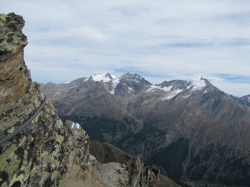 was für eine traumhafte Aussicht auf das Fletschhorn, Lagginhorn und Weissmies