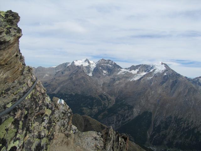 was für eine traumhafte Aussicht auf das Fletschhorn, Lagginhorn und Weissmies