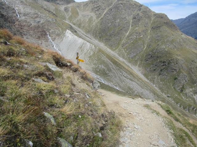 wir haben wieder Schönegge 2448 m.ü.M. erreicht. Wir laufen nun nicht zur Hannigalp...