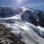 plötzlich taucht er vor uns auf, der Weissmies mit Triftgletscher