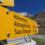 über den Höhenweg geht unsere Wanderung weiter zur Almagelleralp