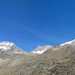 schönes Breitbildfoto mit Fletschhorn, Lagginhorn, Lagginjoch und Weissmies