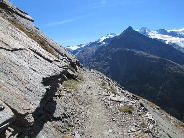 was für eine Aussicht! Strahlhorn, Egginer und Allalinhorn