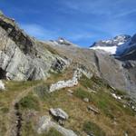 während dem Aufstieg konnten wir den Rotblattgletscher und das Sonnighorn bestaunen