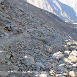 der Abstieg erfolgt über die Aufstiegsroute