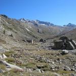 Blick zurück zur Almagelleralp mit Berghotel