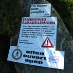 Hinweistafel zum Erlebnisweg