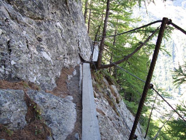 zum Teil ist der Weg nur über schmale Holzlatten begehbar