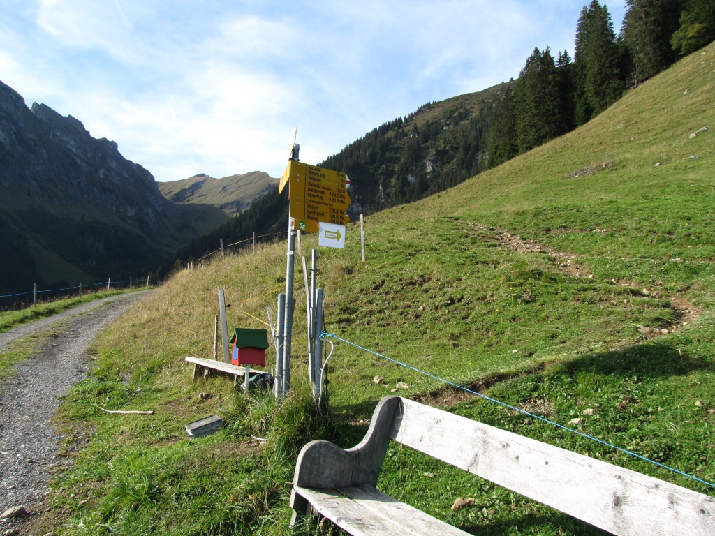 ab Ramslauenen, führt der Weg sofort aufwärts