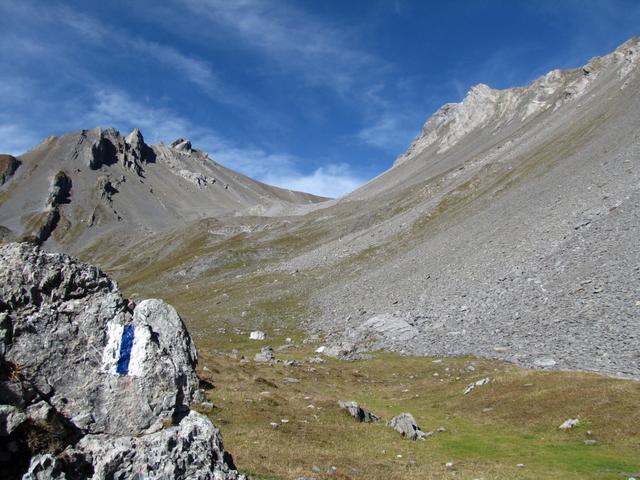 während dem aufwärts wandern, hatten wir den Erzohornsattel ständig im Blickfeld