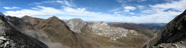 Breitbildfoto auf dem Erzhornsattel mit Blick Richtung Arosa