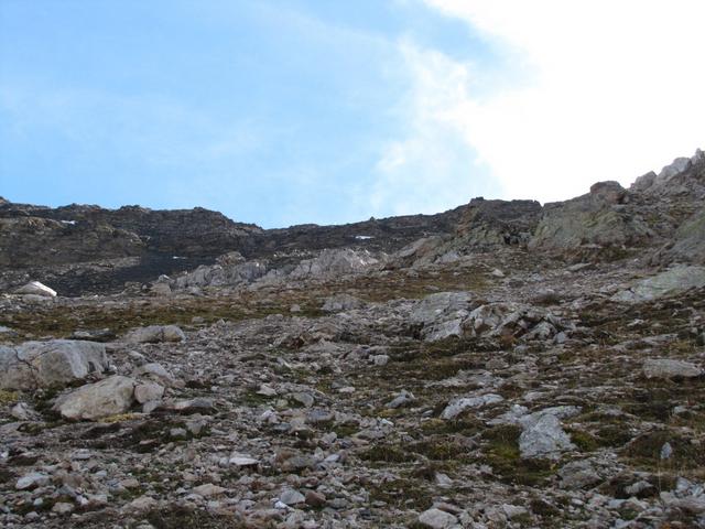 letzer Blick steil nach oben zum Erzhornsattel