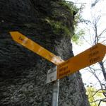 Wegweiser beim Reichenbachfall 840 m.ü.M.