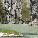 gut ersichtlich der Weg der durch die Aareschlucht führt