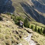 Blick abwärts zum Mäusi und zum Rengglipass