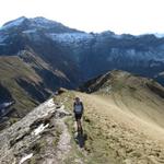 Blick zurück zum Weg den wir zurückgelegt haben