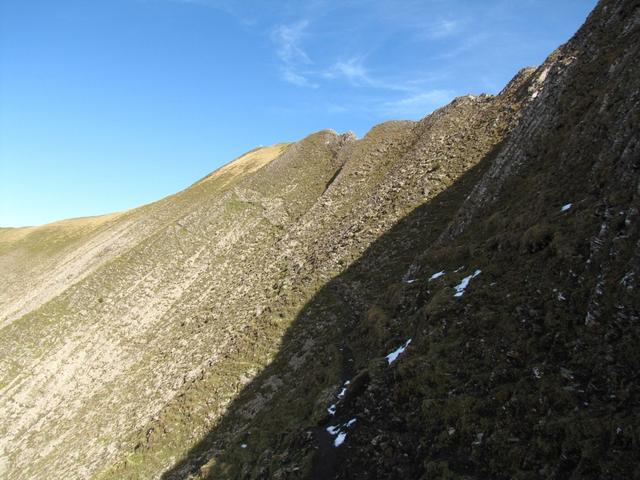 gut ersichtlich der Westhang mit Bergpfad zum Morgenberghorn