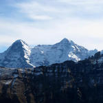 super schönes Breitbildfoto mit Wetterhorn, Ewigschneehorn, Schreckhorn, Eiger, Mönch und Jungfrau