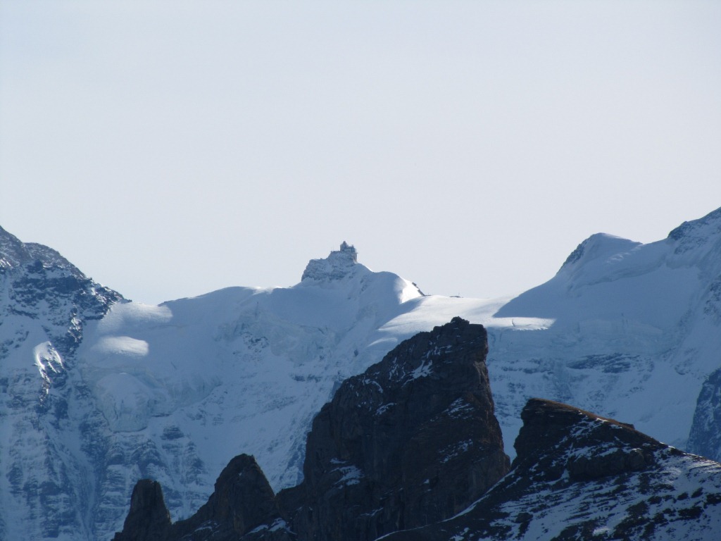 Blick auf das Jungfraujoch mit Sphinx