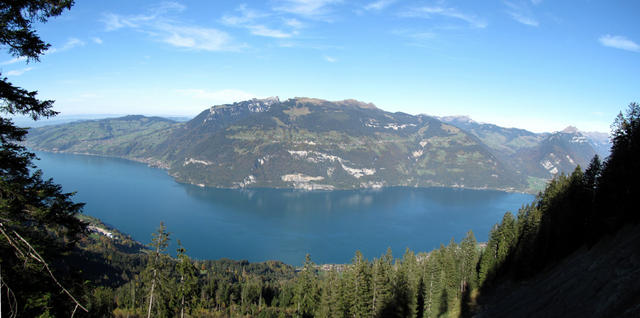 Breitbildfoto mit Blick auf den Thunersee