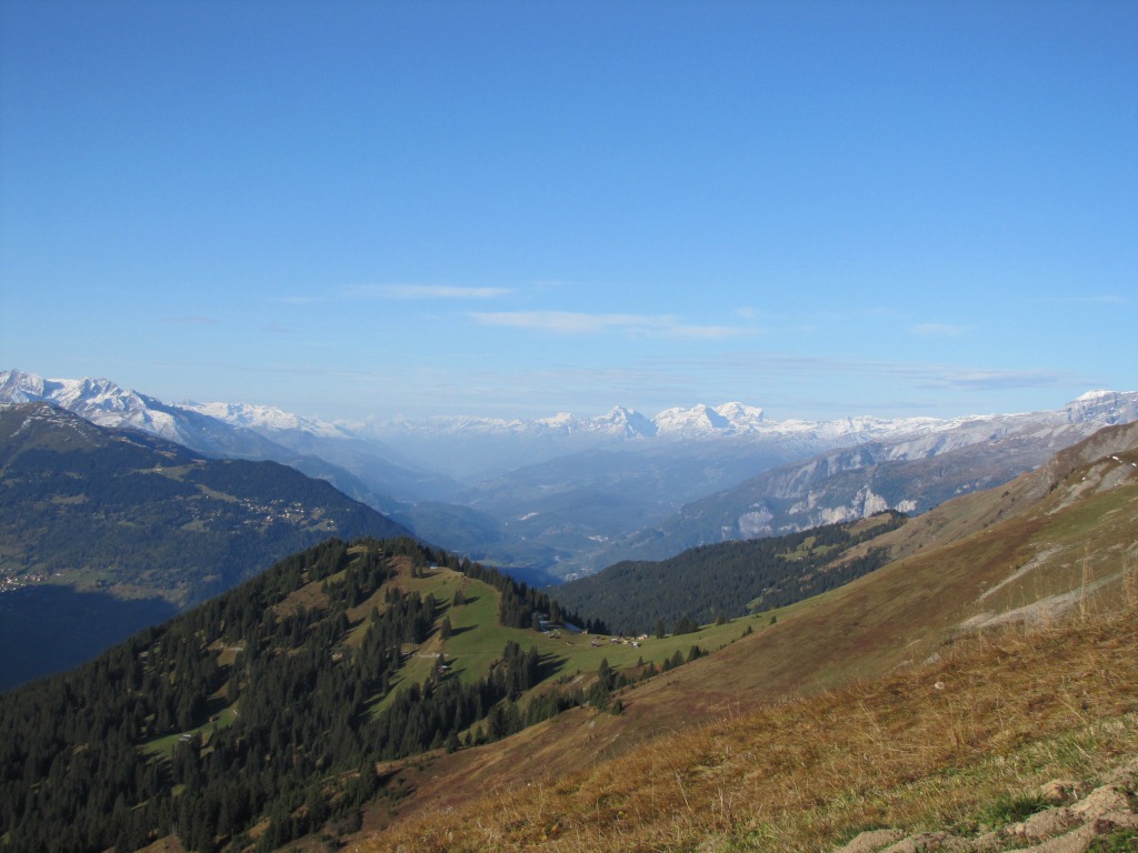 der Blick reicht bis zum Oberalpstock, Düsi, Tödi und Bifertenstock