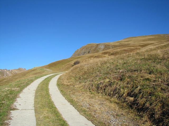 über diese kleine Alpstrasse führt uns der Wanderweg Richtung  "in der Bleis"