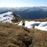 auf dem Südostgrat vom Hochwang geht es wieder abwärts zum Sattel