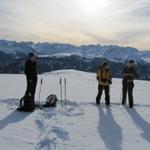 kleine Mittagspause in dieser schönen Winterlandschaft. Was möchte man noch mehr