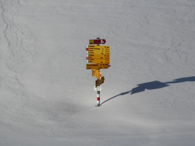 Wegweiser auf der Arflinafurgga 2247 m.ü.M.