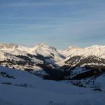 Blick von der Fideriser Heuberge ins Rätikon mit Schesaplana, Drusenfluh, Sulzfluh usw.