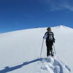 Mäusi legt nun im Tiefschnee die Spur, und ist kurz davor den Chamerstock zu erreichen