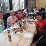 mit Ulrike, Susi, Mäusi, Lorenzo und Michael haben wir in einem guten Restaurant die Ankunft in Santiago gefeiert