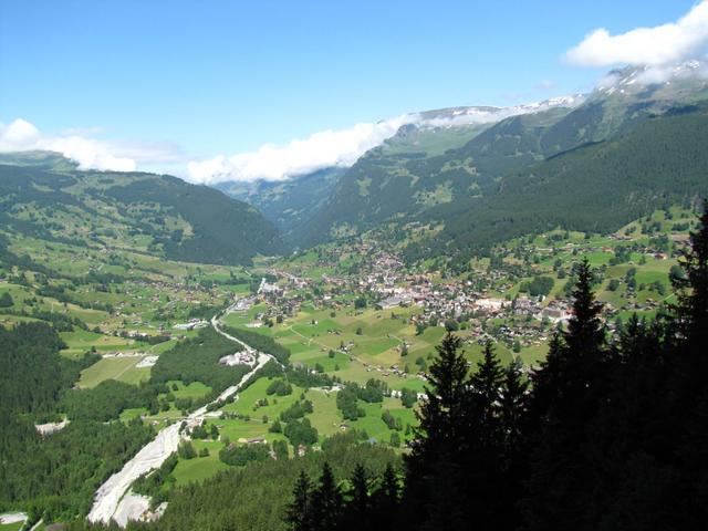 Blick auf Grindelwald und auf die weisse Lütschine