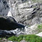 Tiefblick in die Gletscherschlucht vom Unteren Grindelwaldgletscher