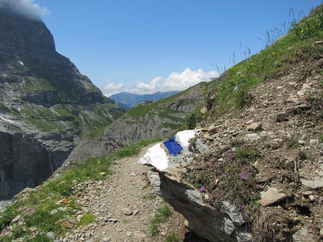 der Weg ist weiss-blau-weiss markiert. Bis Bänisegg aber relativ einfach. Danach wird's schwieriger