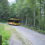 das Postauto von der Grossen Scheidegg her kommend kreuzt uns