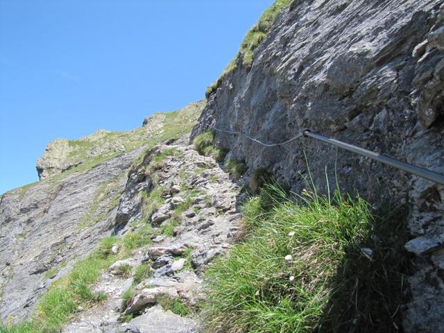 der Weg ist hier auf der ganzen Länge gut gesichert