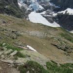 wir verlassen die Glecksteinhütte. Auf dem gleichen Weg wie wir gekommen sind, geht es nun abwärts