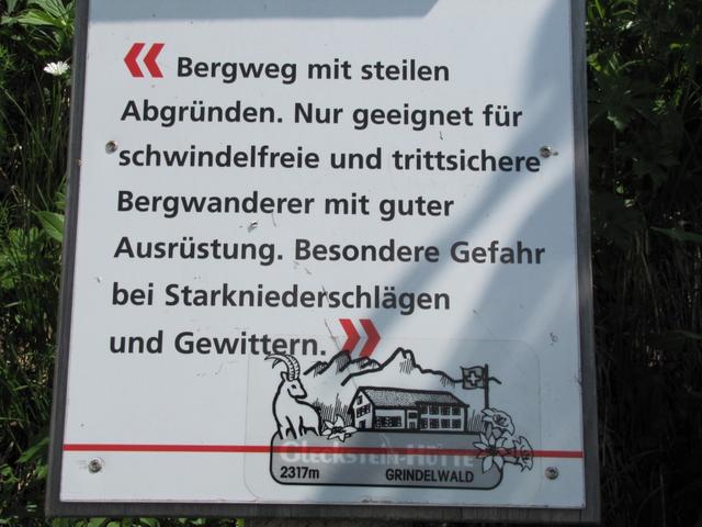 nach dieser Wanderung wussten wir, das diese Warntafel seine Berechtigung hat