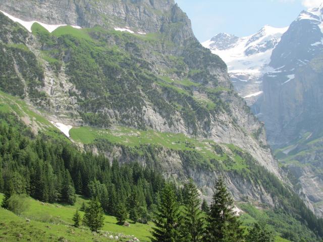 Blick hinauf zum Ischpfad. Der Weg ist gut ersichtlich